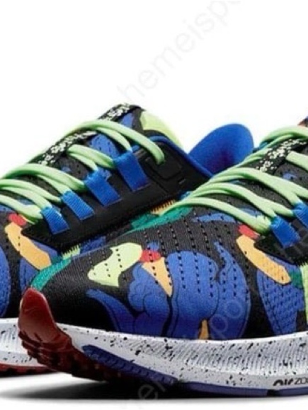 Nike Multicolor Athletic Sneakers with Blue and Green Accents Mens sz 9